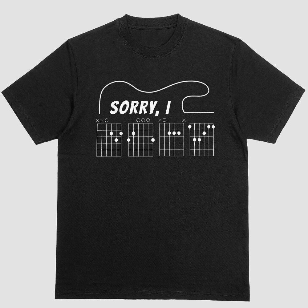 Sorry, I DGAF Guitar Players t-shirt Black Cotton